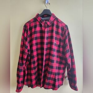 Men’s Woolrich Buffalo Plaid Flannel Shirt Red and Black Checkered Size XXL